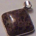 Pendant brown Jasper agate diamond shaped