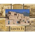 Santa Fe New Mexico Montage Laser Engraved Wood...