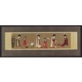 China Beauties Wearing Flowers Tang Paintings M...