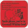 BEER MAT - GREENALL WHITLEY BREWERY - SMILE PLE...