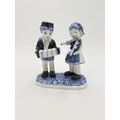 Delft Blue Pottery Dutch Boy & Girl Hand Painte...