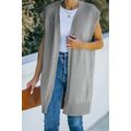 Gray Basic Vest Cardigan Sweater