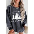 Gray Christmas Tree Flake Graphic Corded Sweats...