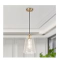 LNC Modern 60-Watt 1-Light Satin Gold Bell Pend...