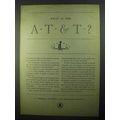 1931 AT&T Telephone Ad - What is the AT&T