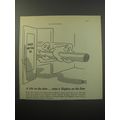 1955 Bigelow Carpet Ad - cartoon by Chon Day - A title on the door