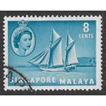 SINGAPORE 1955 QE2 8c YACHT KETCH SAILING BOAT ...