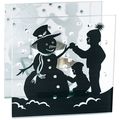 Snowman Tealight Holder Glass Square 12 CM Gift...