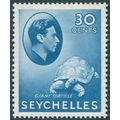 Seychelles 1941 30c blue Chalk paper SG142a unused