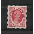 Rhodesia&Nyasaland.SG4 3d Queen Elizabeth II (C...