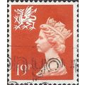 WALES, QE II, Machin, flame red 1988, 19p, #4