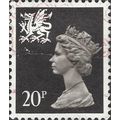 WALES, QE II, Machin, black 1989, 20p, #4