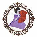 Geisha Cameo Embroidered Iron On/Sew patch [7.1...