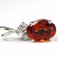 Created Padparadscha Sapphire, 925 Sterling Sil...