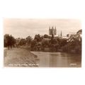 HEREFORD CATHEDRAL and RIVER WYE , unused vinta...
