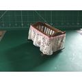 Mahogany Rocking Cradle dressed in Lace1:12th D...