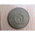 Sweden 1965 5 Ore Coin