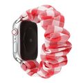 Plaid Pattern Cloth + Stainless Steel Hair Ring...