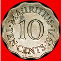Ⰶ GREAT BRITAIN (1954-1978): MAURITIUS ★ 10 CEN...