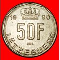 ⰆCROWN (1989-1995):LUXEMBOURG★50 FRANCS 1990★JE...