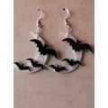 Gothic Bats And Crescent Moon Gothic Earrings Jewellery Halloween