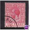 BAHAMAS 1912 1d CARMINE SG 82 FINE USED
