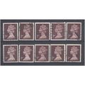 BULK STOCK.7p Purple-Brown x 10.Type Unchecked....