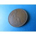 1929 GEORGE V ONE PENNY FREE POST COIN - 2. AS
