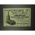 1913 American Hoist & Derrick Engine Ad - Crowd It