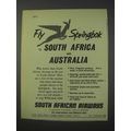 1959 South African Airways Ad - Fly Springbok