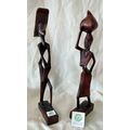 PAIR of HANDCARVED AFRICAN WOODEN SCULPTURES MA...