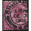 STRAITS SETTLEMENTS 1899 4c wmk.CA Sc#43 "Singa...
