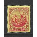 BARBADOS 1916-19 WATERMARK MULTI-CROWN CA 4d MI...