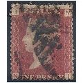 1858 SG43 1d Red Plate 151 Good Used Check Lett...