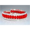 Sale Outstanding Fashion Spiral Red Clear Cryst...