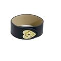 Leather Heart Clasp Bracelet - Black