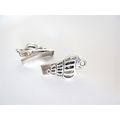 2 extra tiny small silver seashell metal alliga...