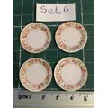 4 Floral Card Plates set 6 - 1:12th Dolls House...