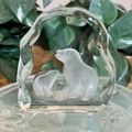 Polar Bear Art Glass Paperweight Clear Crystal ...