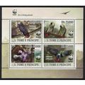 Sao Tome Birds WWF Grey Parrot 4v Block of 4 WW...