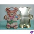 7" Nature Bear Storage Tin Teddy Bear Shape