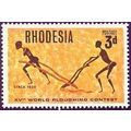 Rhodesia QEII 1968 Ploughing 3d Hand Plow Unmou...