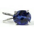 Created Blue Sapphire, 925 Sterling Silver Pend...