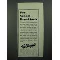 1930 Kellogg's Corn Flakes Ad - For School Brea...