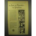 1930 Bell Telephone Ad - He Sells His Vegetables