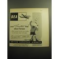 1958 BEA British European Airways Ad - Your friendliest way about Europe