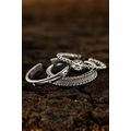 Silvery 3pcs Rhinestone Alloy Opening Ring Set
