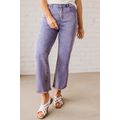 Orchid Petal Vintage Wash Frayed Hem Ankle-leng...