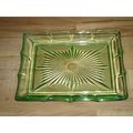 Green Pressed Glass Art Deco Dish / Tray