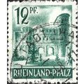 RHEINLAND-PFALZ, Porta Nigra Trier, green 1947,...